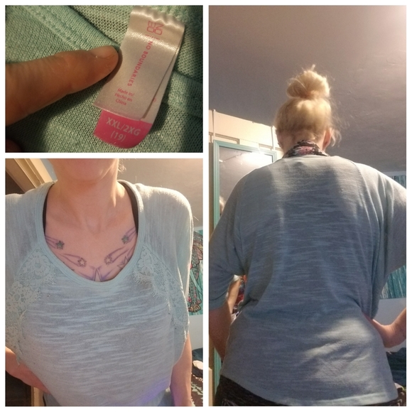 Set of 3 Teal Plus size blouses tops - Picture 3 of 7